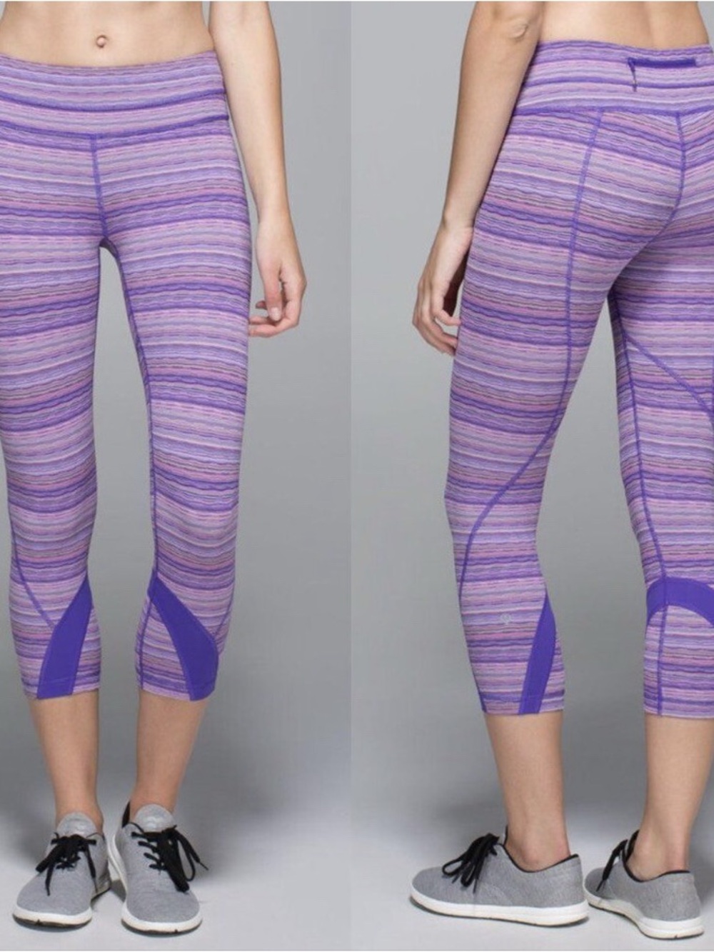 lululemon athletica Purple Multi-Stripe Capri with Zip Pocket